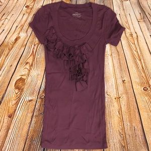 J CREW PERFECT FIT RUFFLE TEE